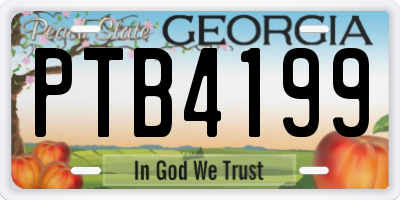 GA license plate PTB4199