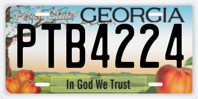GA license plate PTB4224