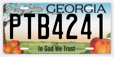 GA license plate PTB4241