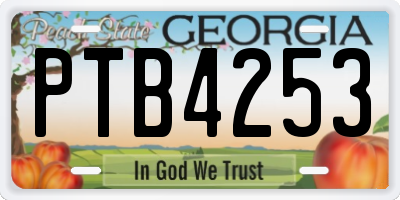 GA license plate PTB4253