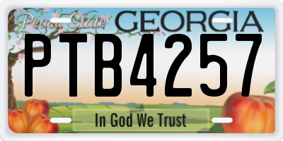 GA license plate PTB4257