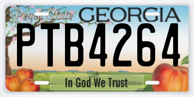 GA license plate PTB4264