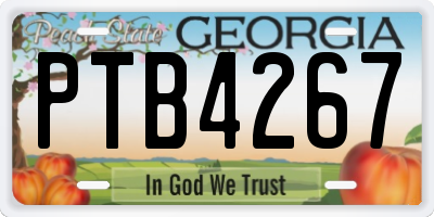 GA license plate PTB4267