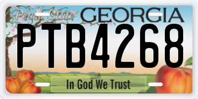GA license plate PTB4268