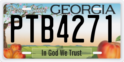 GA license plate PTB4271