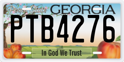 GA license plate PTB4276