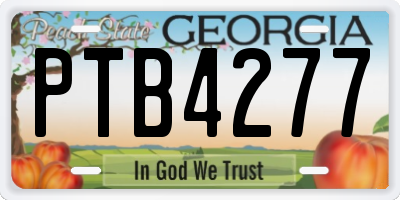 GA license plate PTB4277