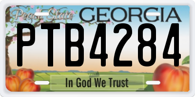 GA license plate PTB4284