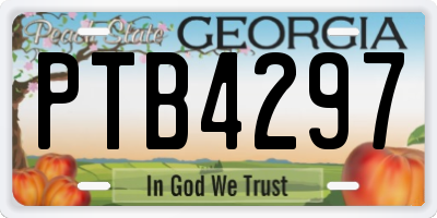 GA license plate PTB4297