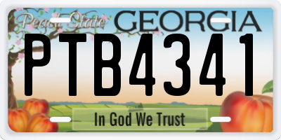 GA license plate PTB4341