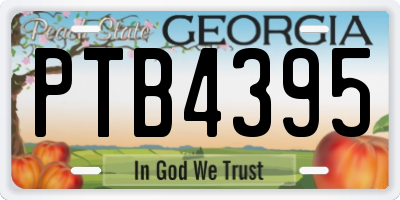 GA license plate PTB4395