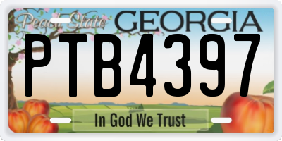 GA license plate PTB4397
