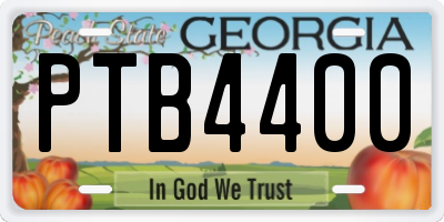 GA license plate PTB4400