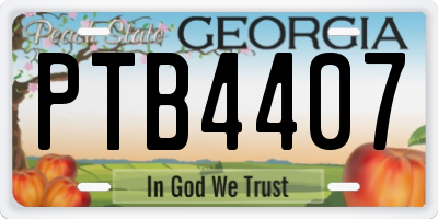GA license plate PTB4407