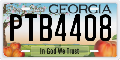 GA license plate PTB4408