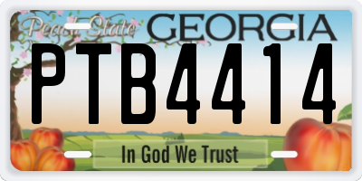 GA license plate PTB4414