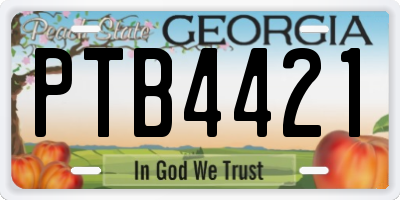 GA license plate PTB4421