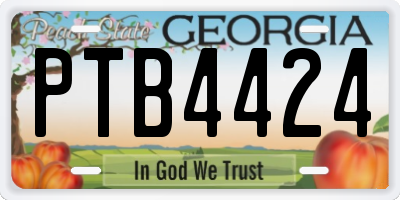 GA license plate PTB4424