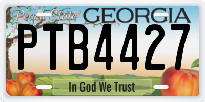 GA license plate PTB4427