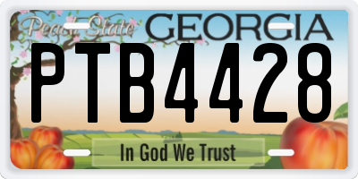 GA license plate PTB4428