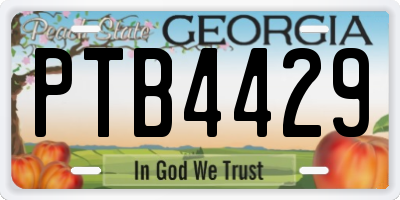 GA license plate PTB4429