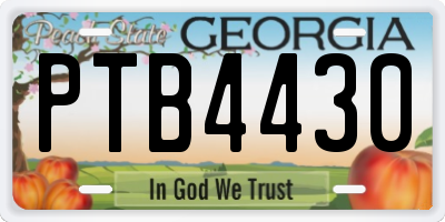 GA license plate PTB4430