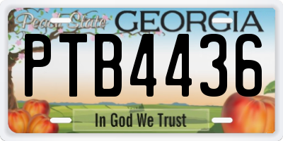 GA license plate PTB4436