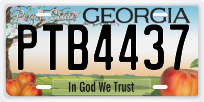 GA license plate PTB4437