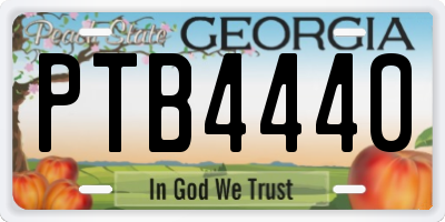 GA license plate PTB4440