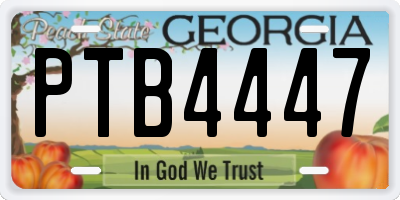 GA license plate PTB4447