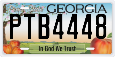 GA license plate PTB4448