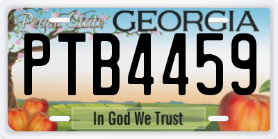 GA license plate PTB4459