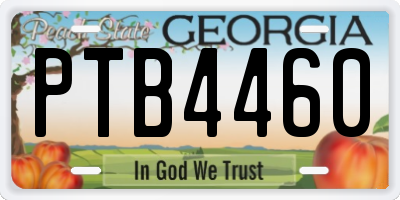 GA license plate PTB4460