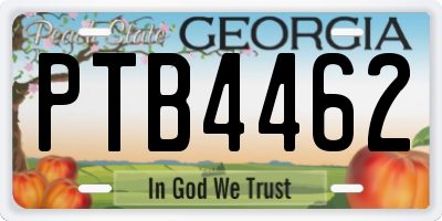 GA license plate PTB4462
