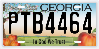GA license plate PTB4464