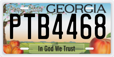 GA license plate PTB4468