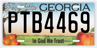 GA license plate PTB4469