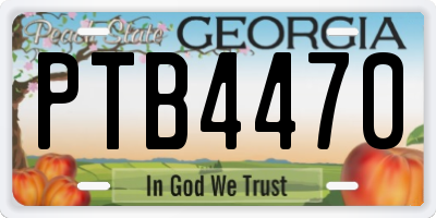 GA license plate PTB4470