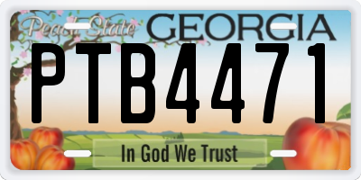 GA license plate PTB4471