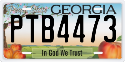 GA license plate PTB4473