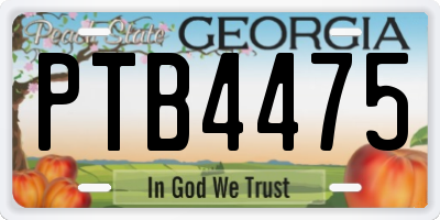 GA license plate PTB4475