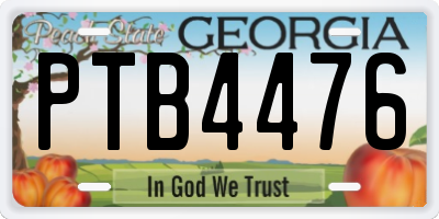 GA license plate PTB4476