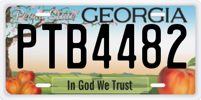 GA license plate PTB4482