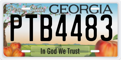 GA license plate PTB4483