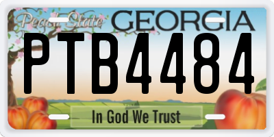 GA license plate PTB4484