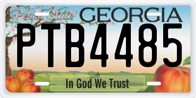 GA license plate PTB4485