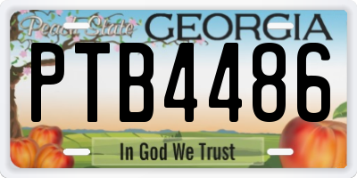GA license plate PTB4486