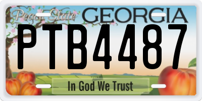 GA license plate PTB4487