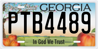 GA license plate PTB4489