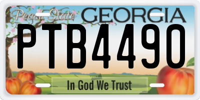 GA license plate PTB4490